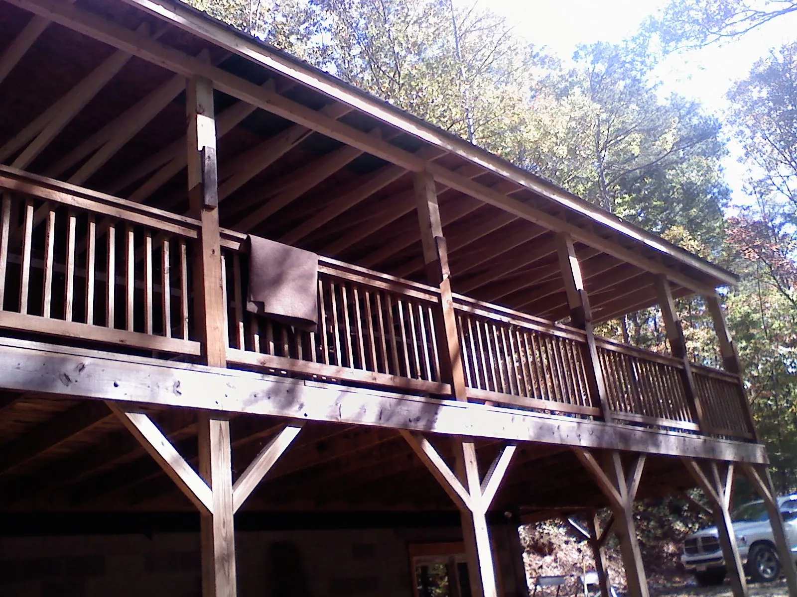 Timber framing under a new elevated porch and deck — Roof Leak Repair in Clive by Roofing Brothers